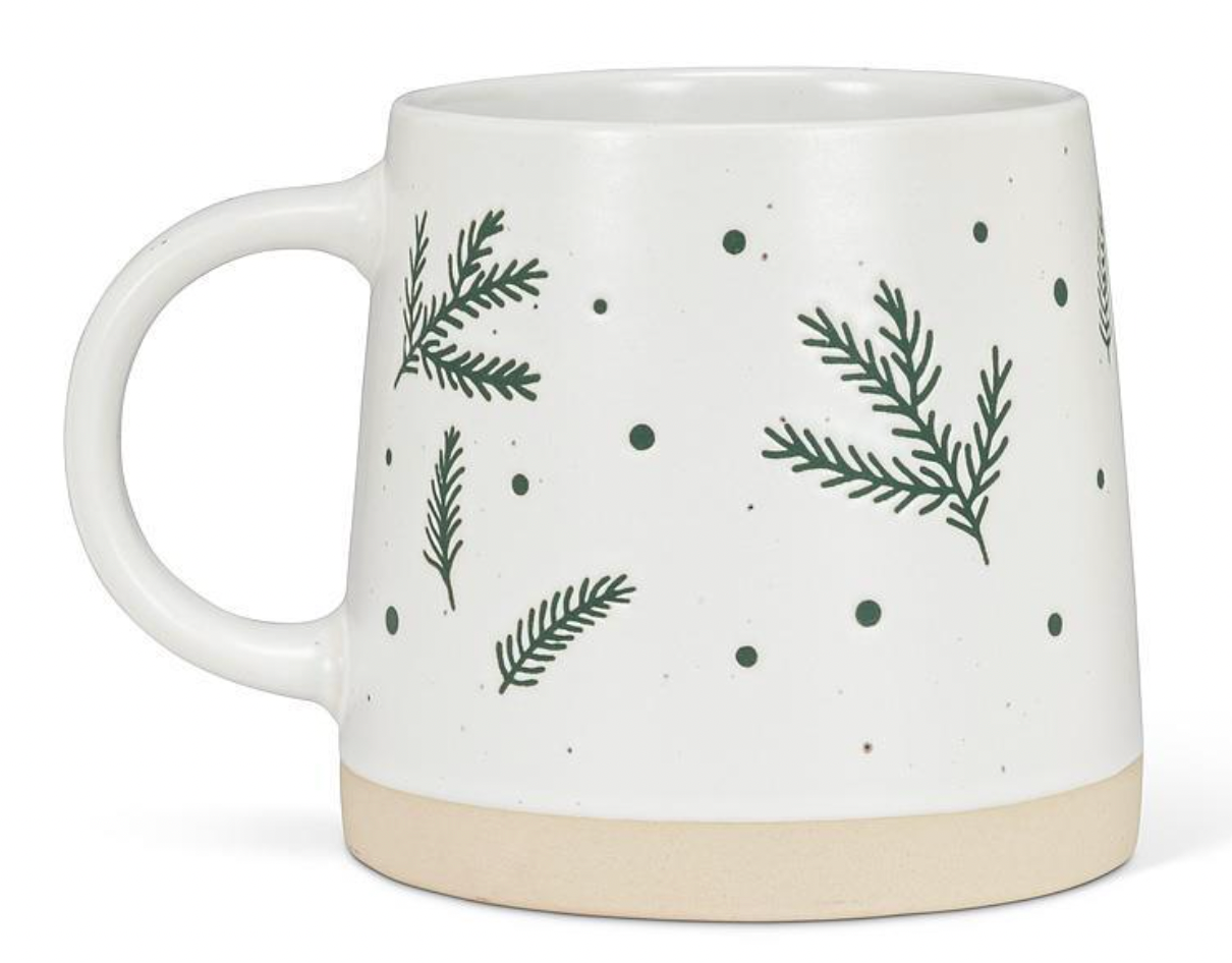 Wide Base Mug with Pine Branches