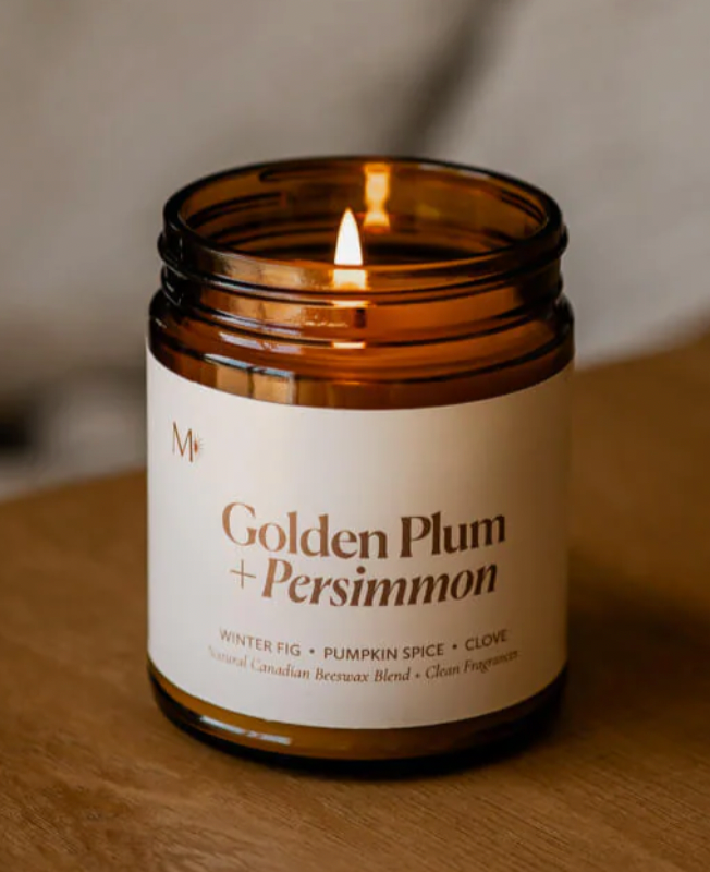 Golden Plum + Persimmon Canadian Beeswax Candle