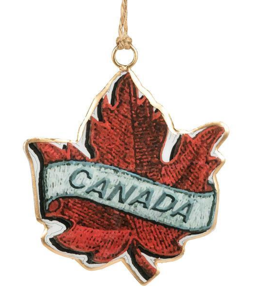 Maple Leaf w/Canada Ornament