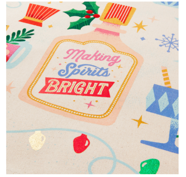 Spirits Bright Christmas Dishtowel
