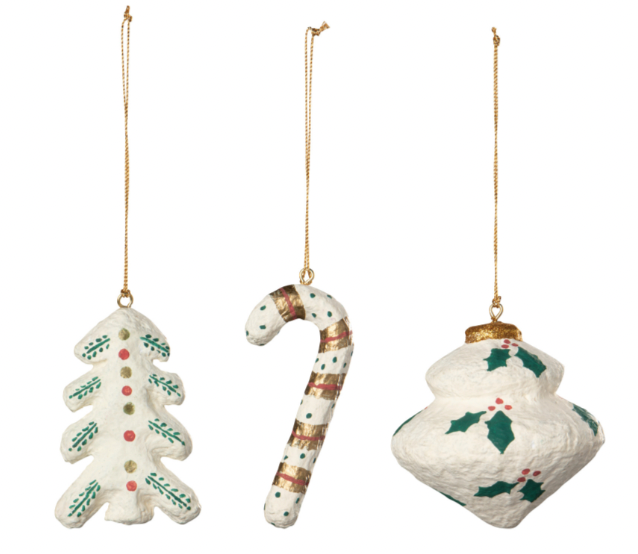 Yuletide Mache Christmas Tree Ornaments