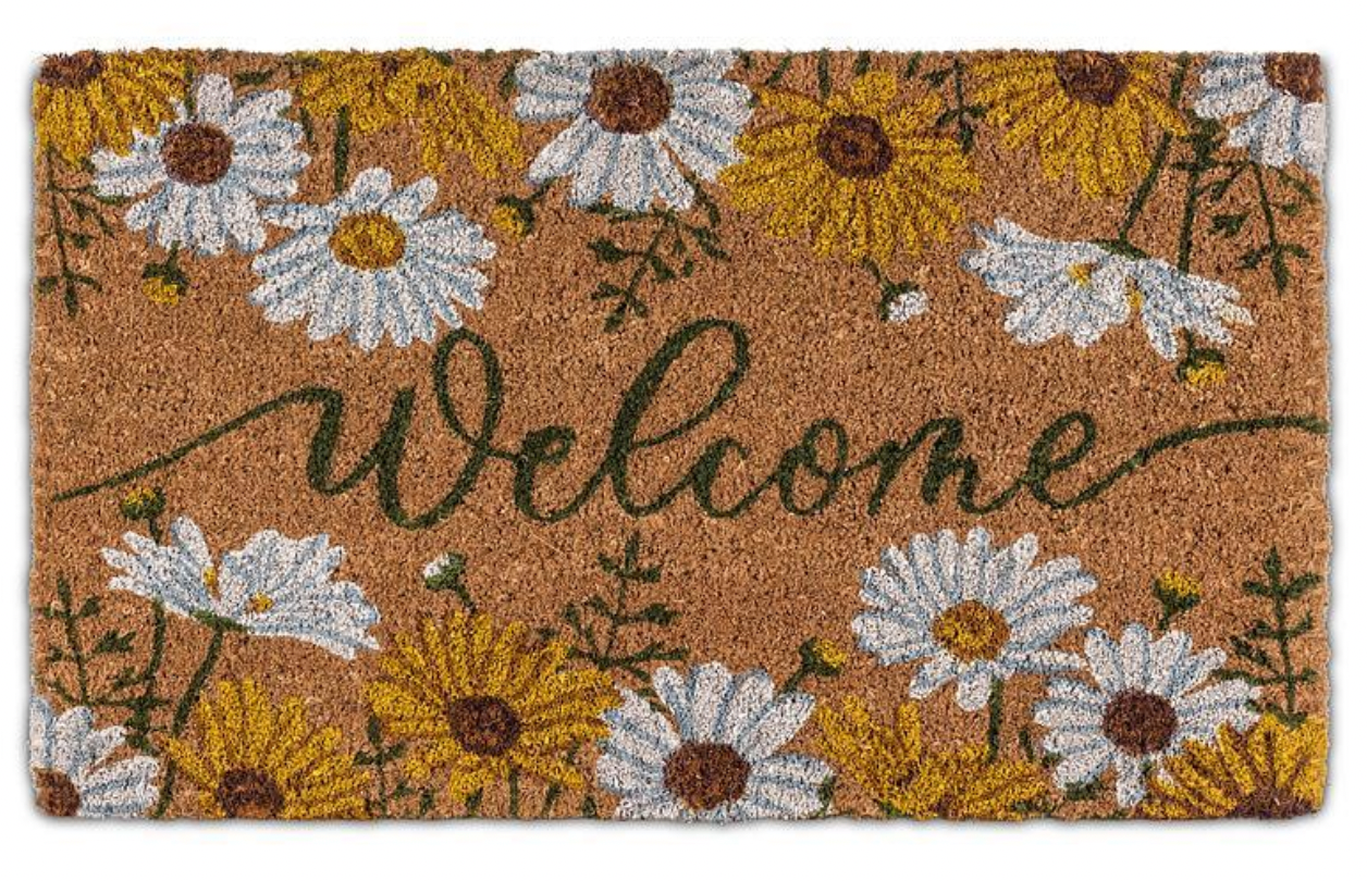 Welcome with Daisies Doormat
