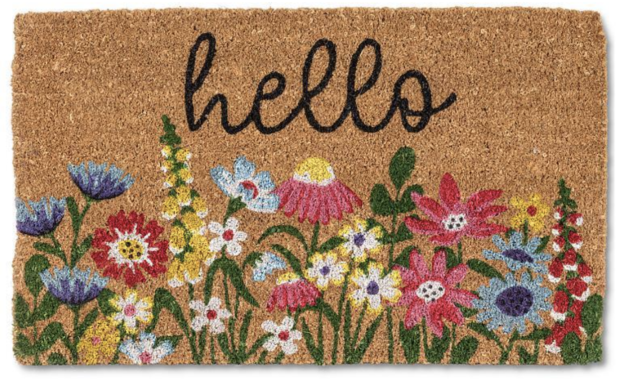 Bright Floral hello doormat