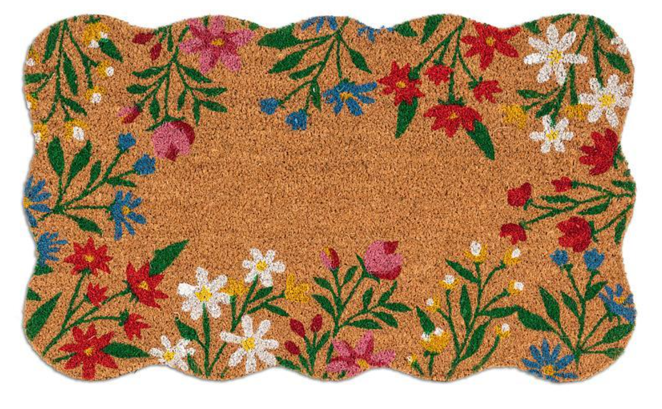 Floral Border Scallop Doormat
