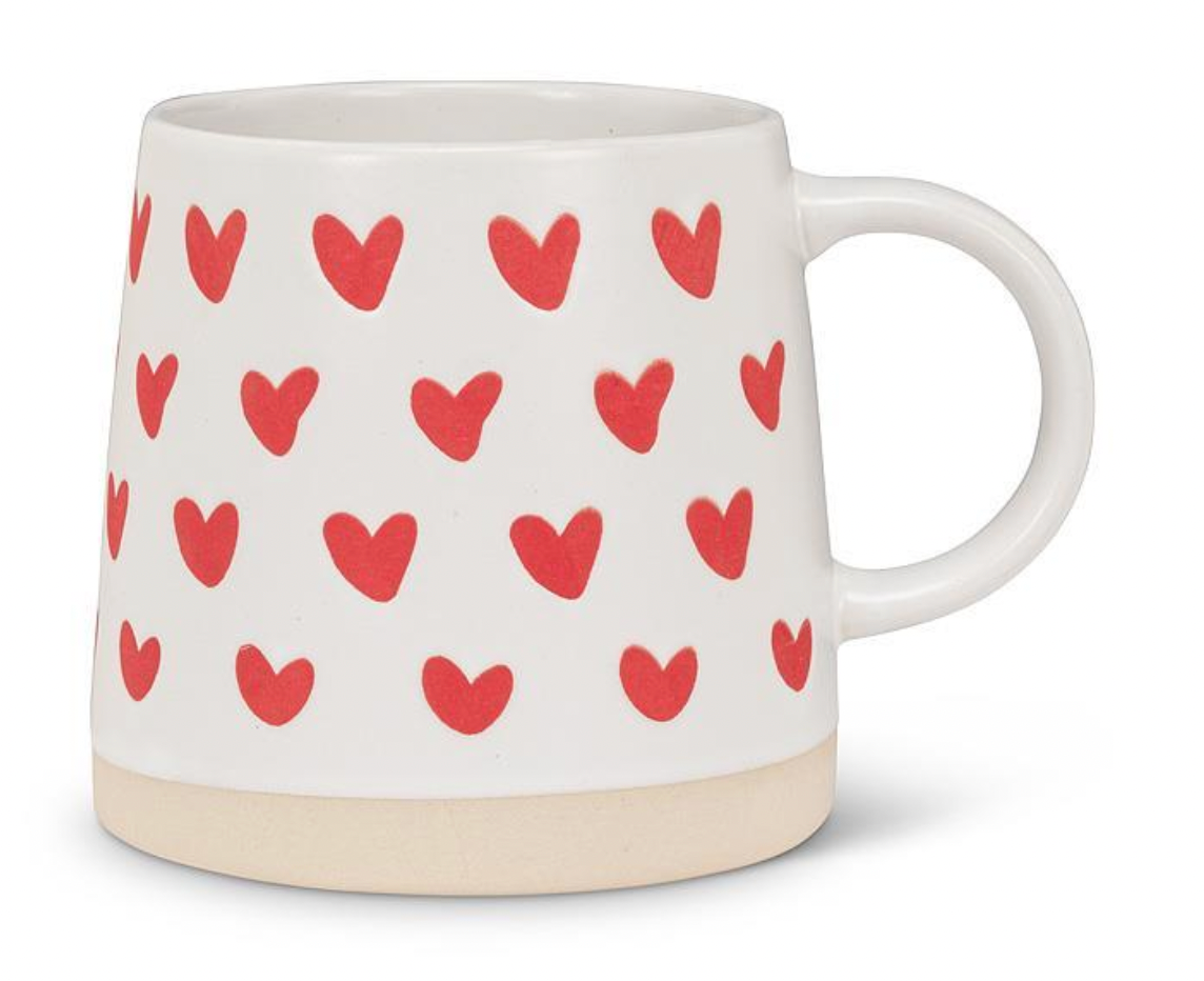 Wide Base Mug w/Hearts