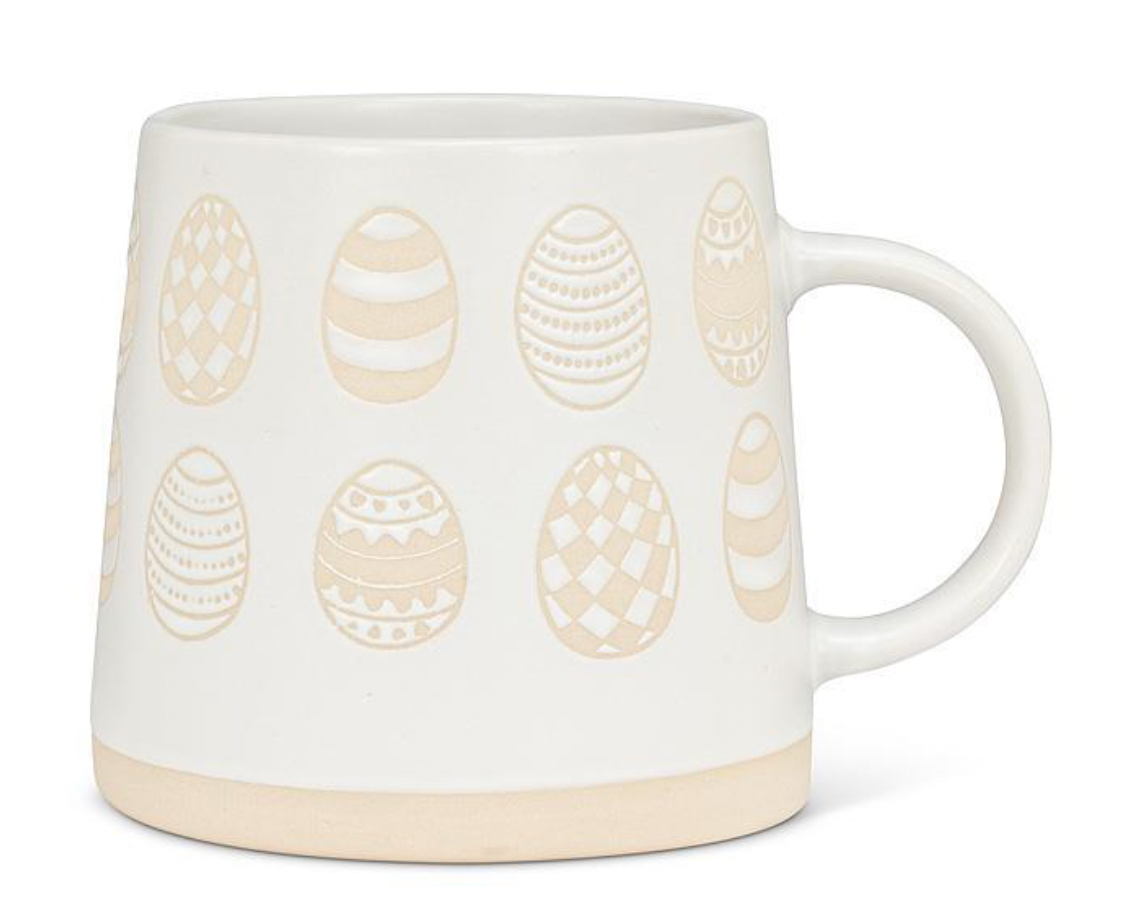 Wide Base Mug w/Patterned Eggs