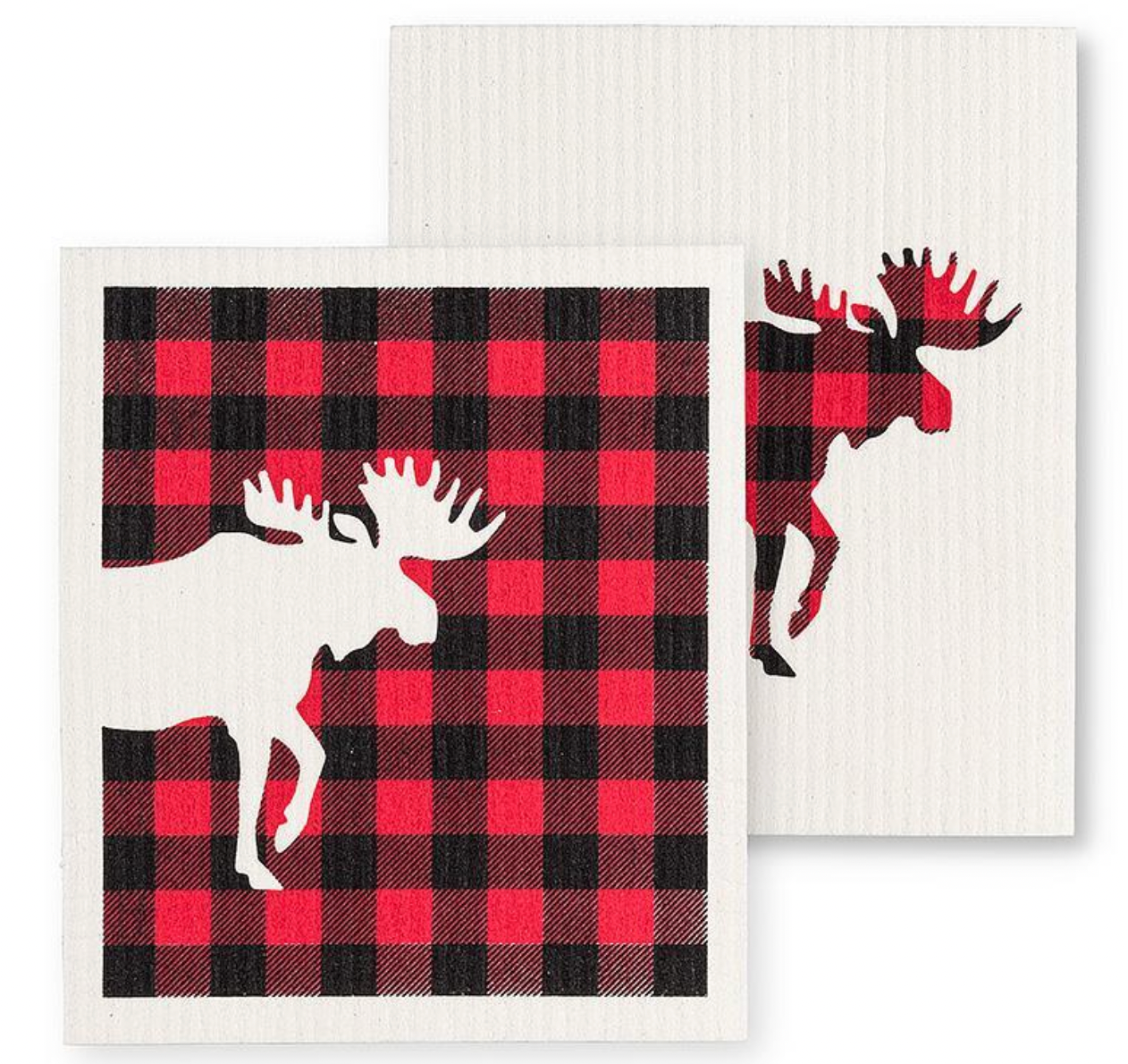 Buffalo Check Moose Dishcloths