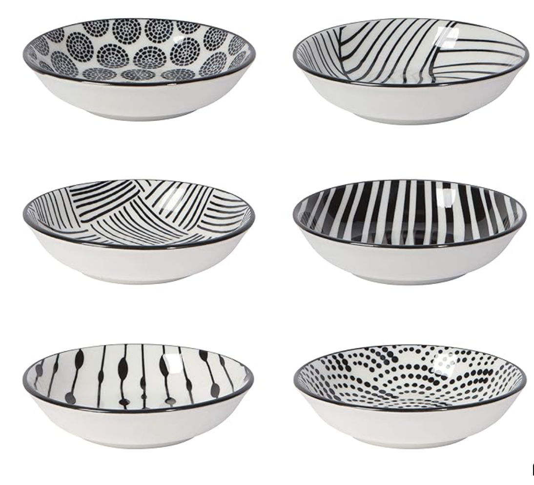 Bits and Dots Black and White Pinch Bowls