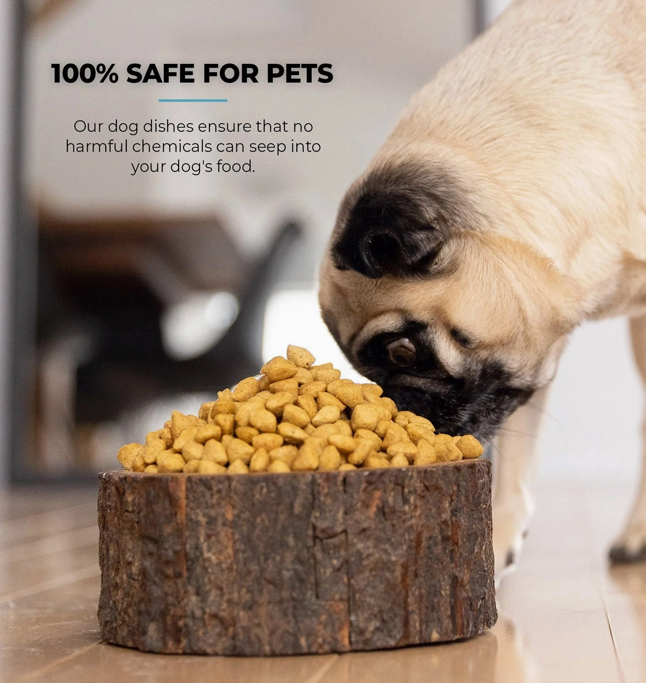 Farmhouse Wood Dog Bowl