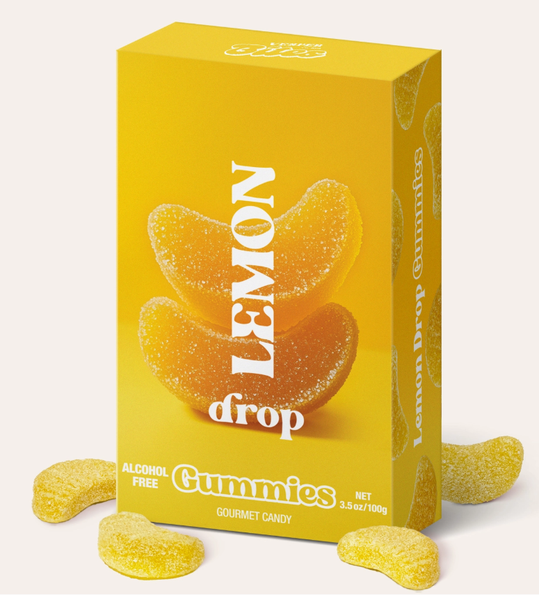 Lemon Drop Gummies, Chewy Candies, Alcohol-Free