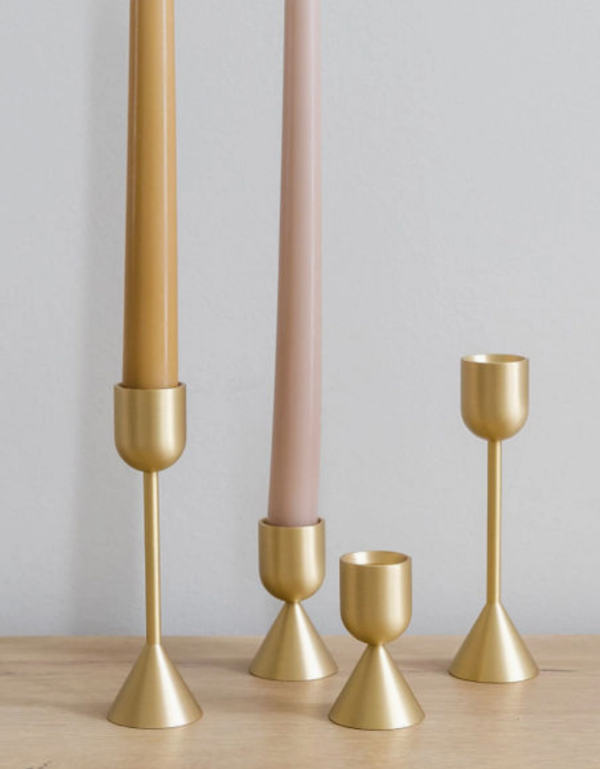 Gold Solid Brass Candlestick Holder