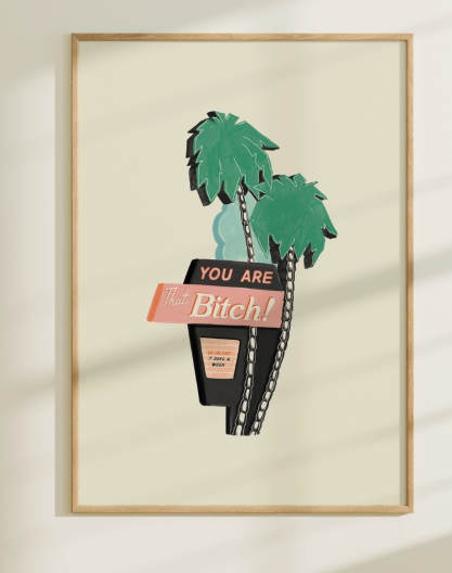Vintage Motel Affirmation Quote Art Print 5x7