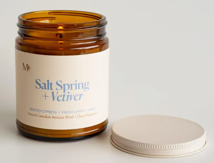 Salt Spring + Vetiver | Canadian Beeswax Candle