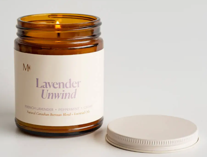 Lavender Unwind | All-Natural Canadian Beeswax Candle Jar