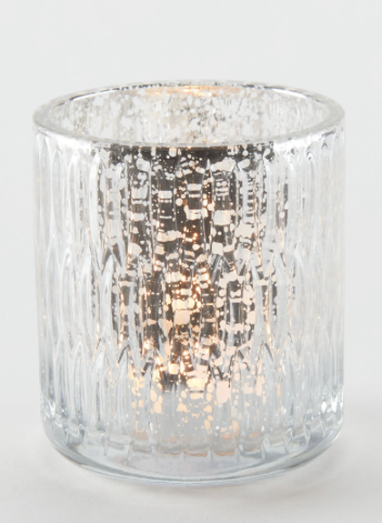 Silver Marcy Glass Candle Holder