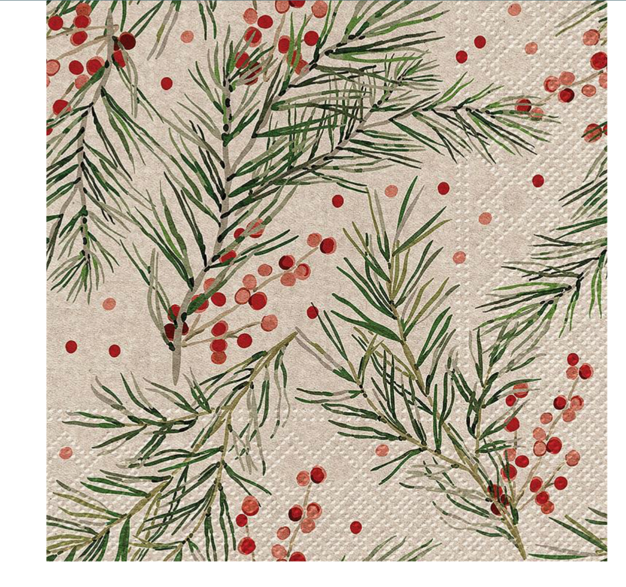 Luncheon We Care Holly Napkins. Pack of 20.