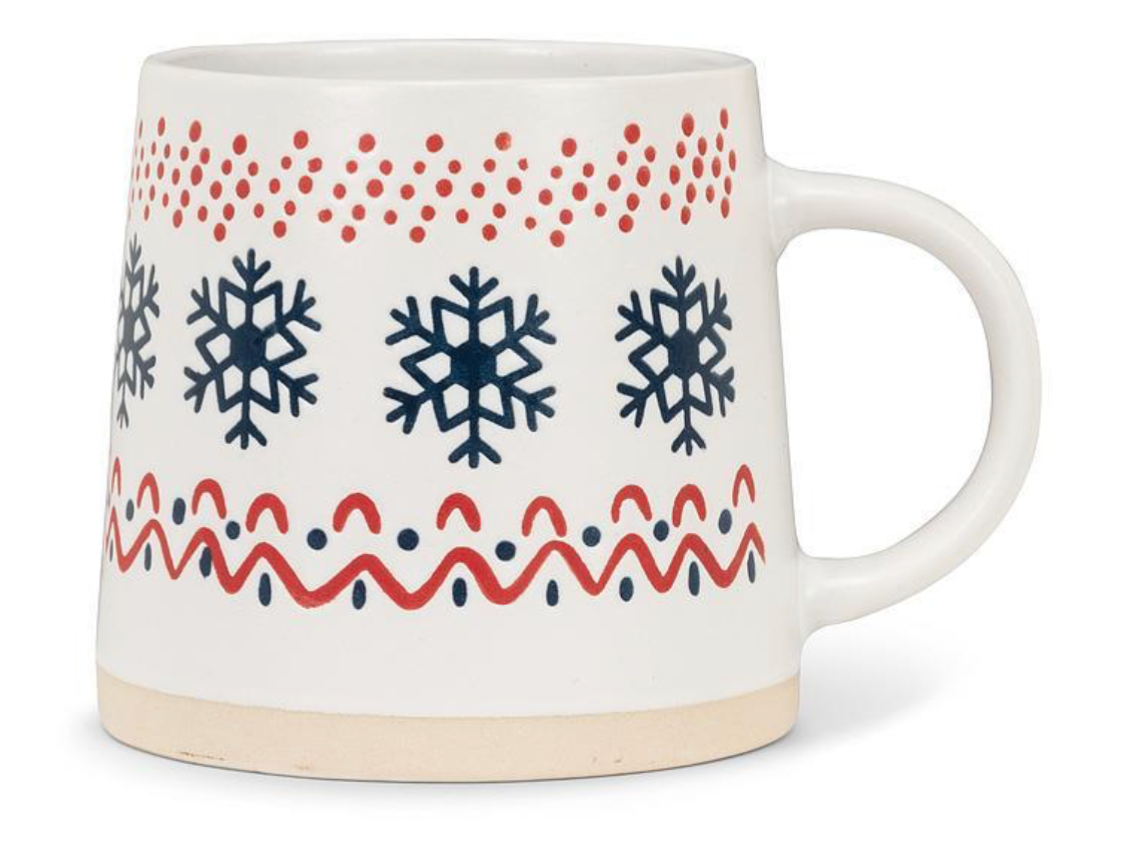 Wide Base Mug with Nordic Pattern