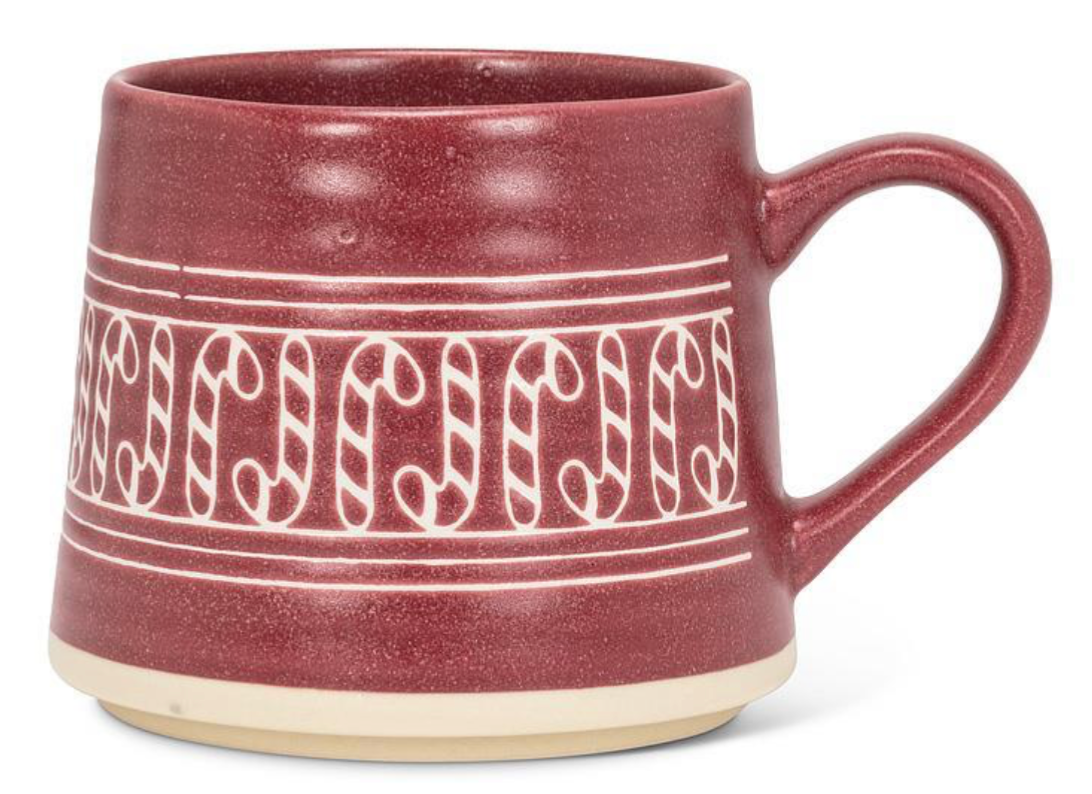 Wide Base Mug with Candycanes