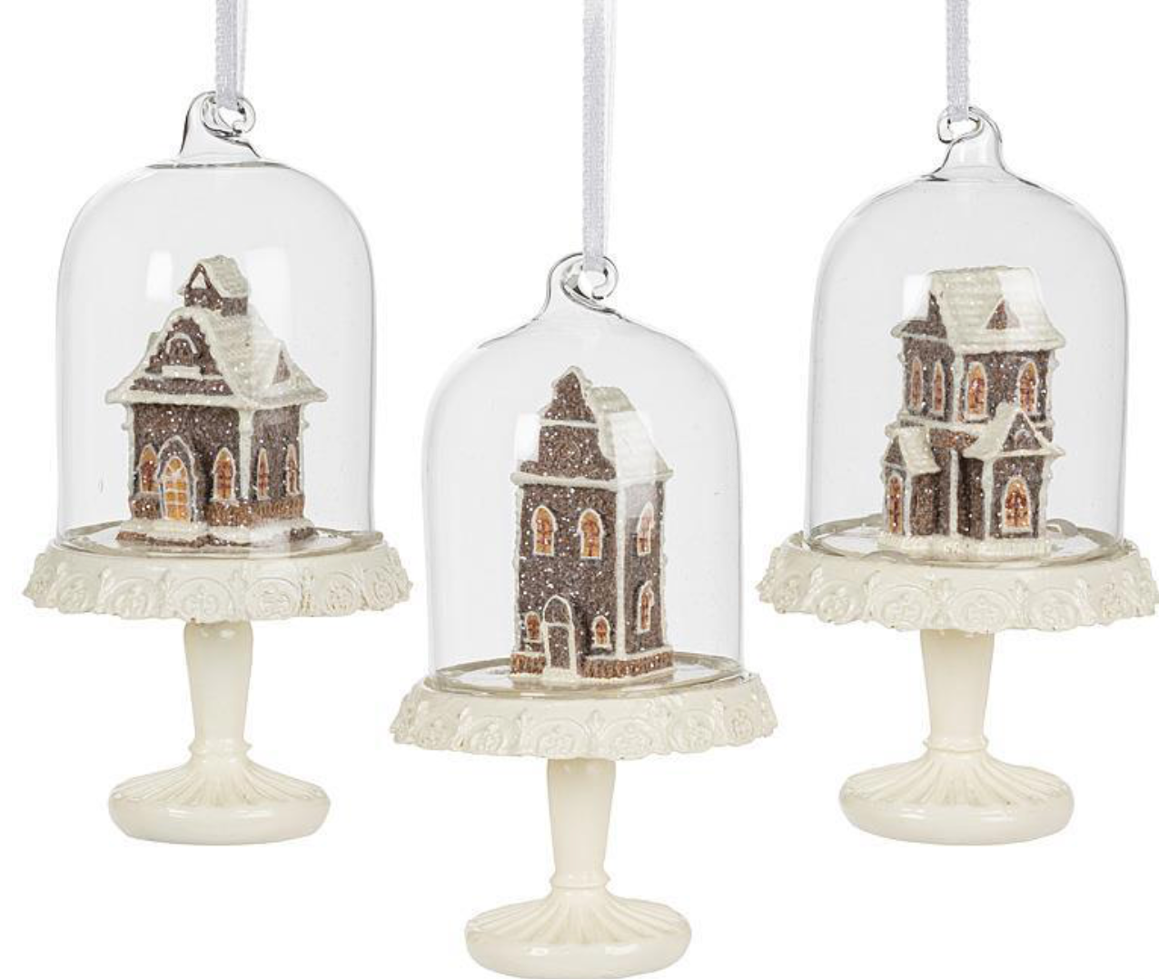 Gingerbread House Domes Ornament