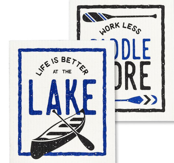 Better at the Lake Dishcloths. Set of 2