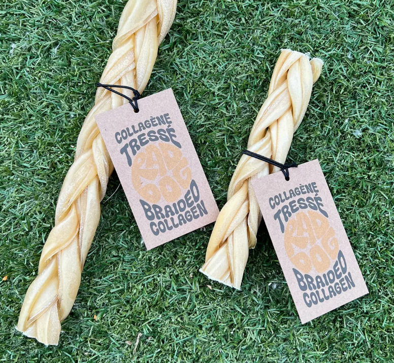 Braided Collagen Stick Size 6"