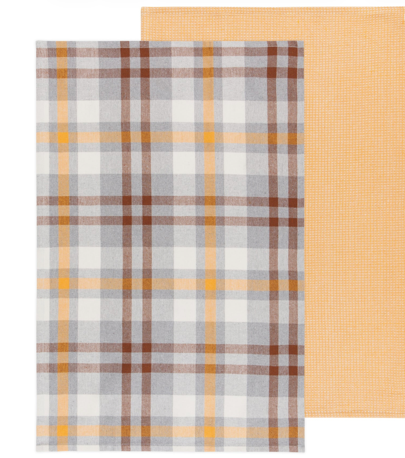 Recycled Cotton 2nd Spin Plaid Maize Dishtowels Set of 2