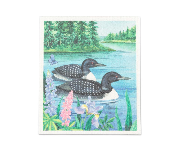 Loon Pair Dishcloth