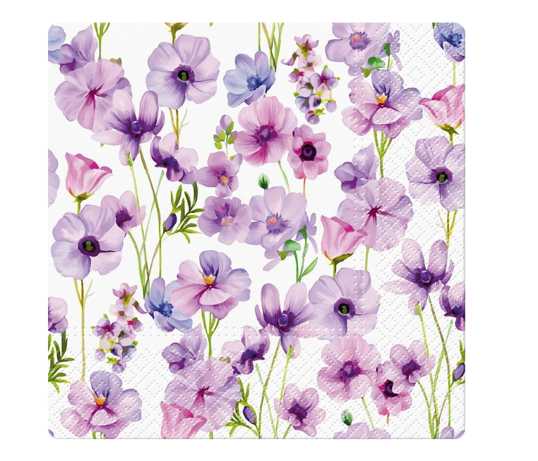 Luncheon Wild Violet Napkins. Pack of 20