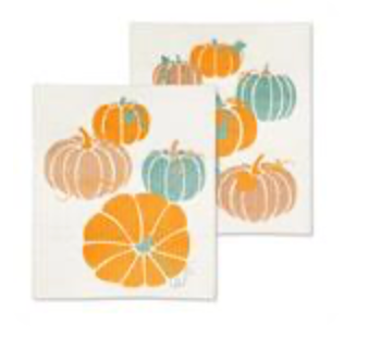 Pastel Pumpkins Swedish Dishcloths
