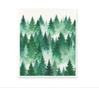 Watercolour Pine Forest Swedish Dishcloth