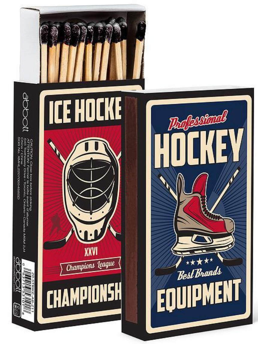 Retro Hockey Print Matches. 45 Sticks