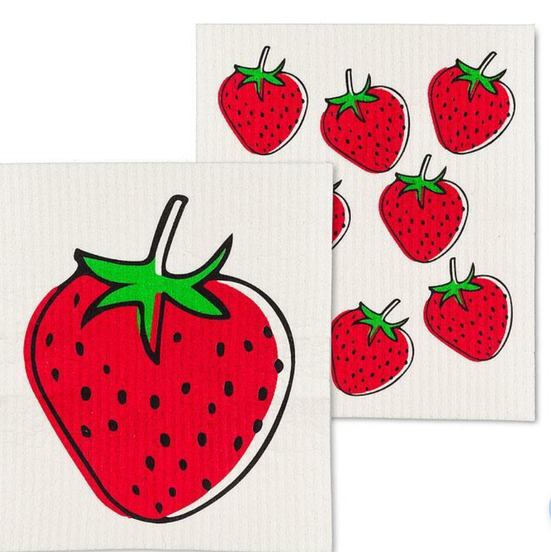 Strawberry Dishcloths. Set of 2