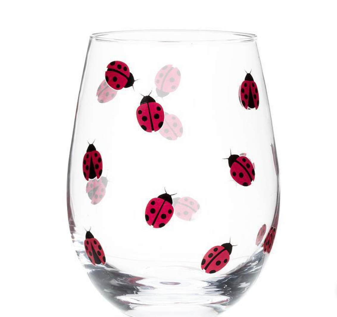 Ladybugs Stemless Wine Glass