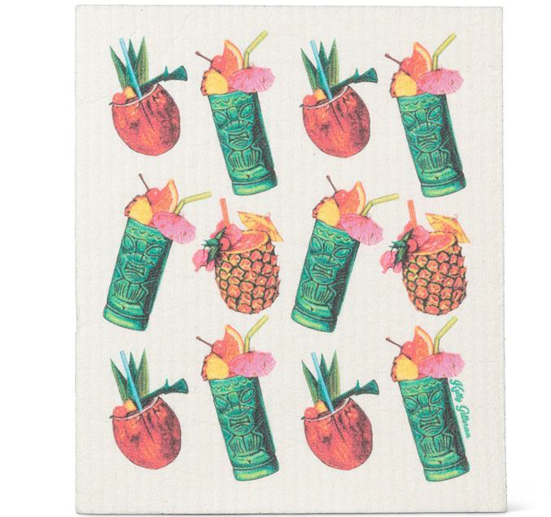 Tiki Drinks Dishcloth