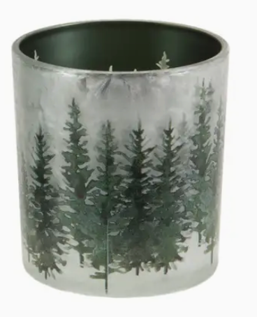 3" Glass Cylinder Vase w/Trees