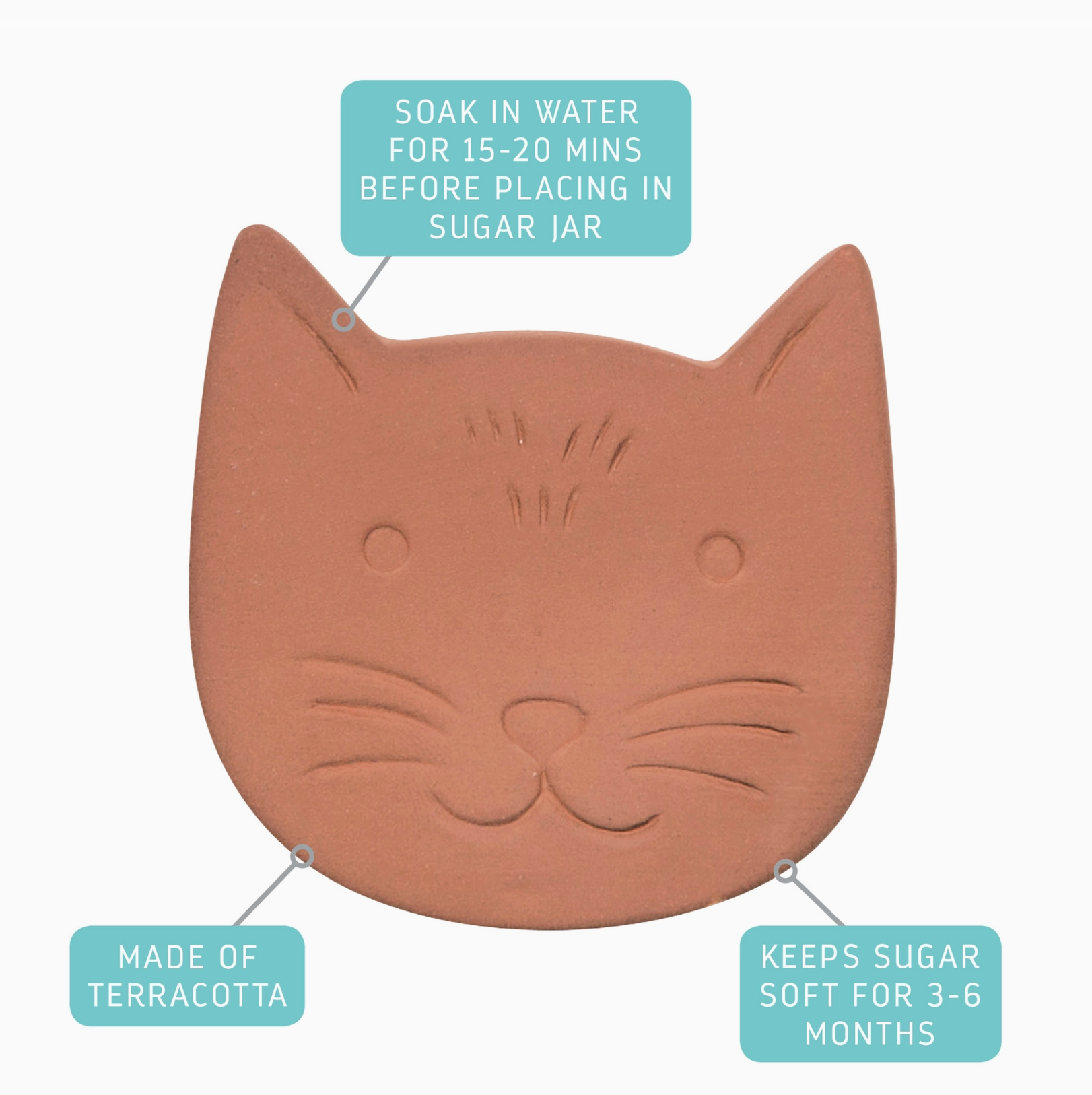 Calvin Cat Terracotta Sugar Saver