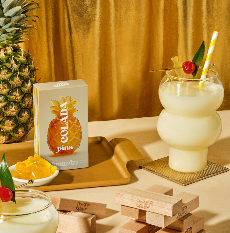 Pina Colada Gummies, Chewy Candies, Alcohol-Free
