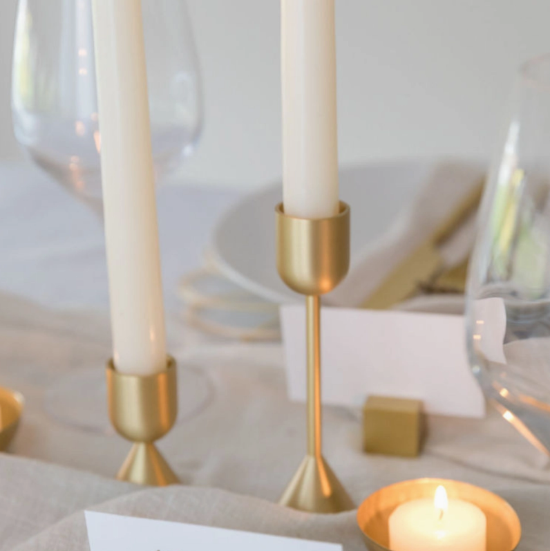 Gold Solid Brass Candlestick Holder