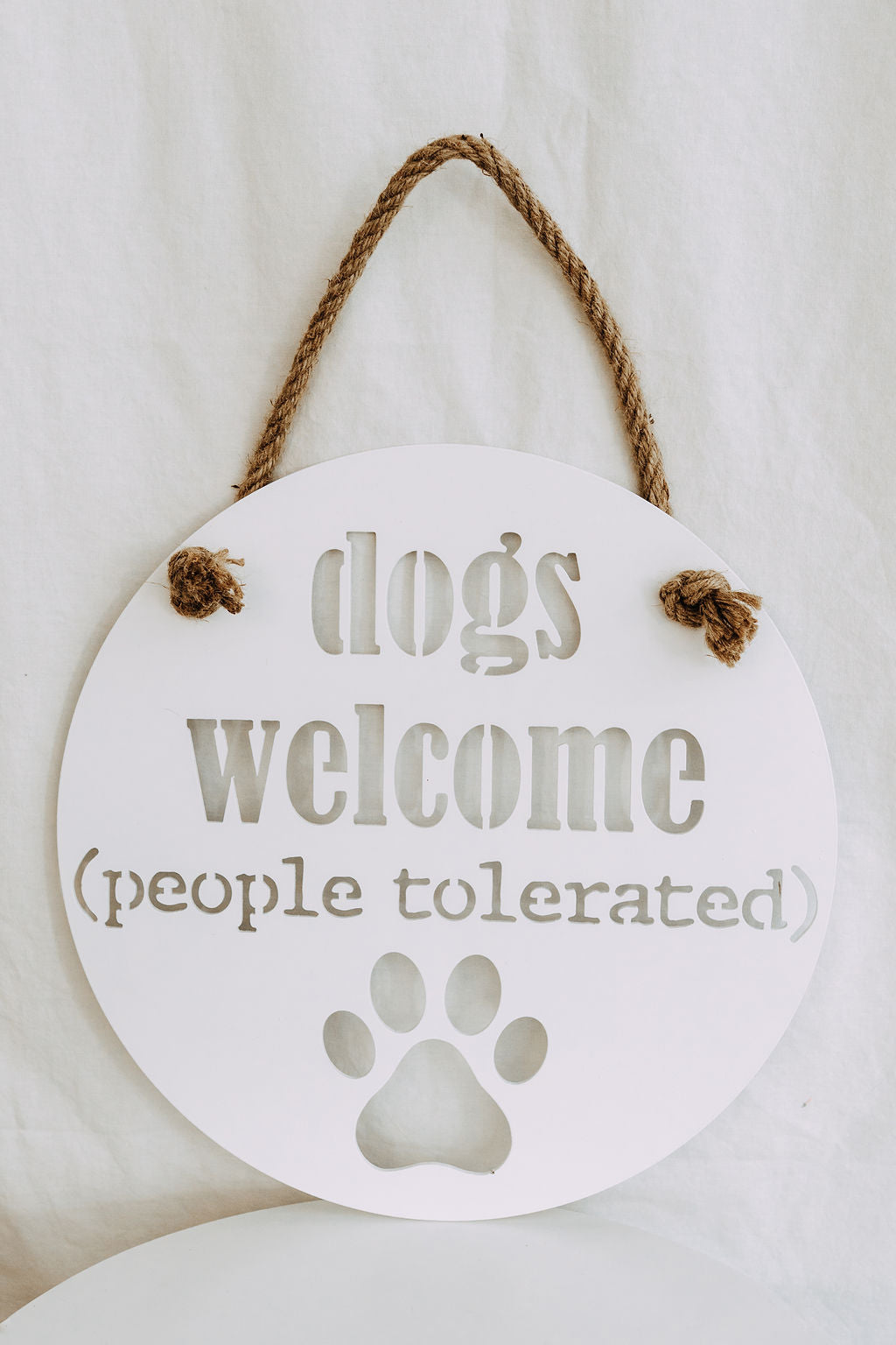 Dogs Welcome (People Tolerated) Plaque - IRONIK Original