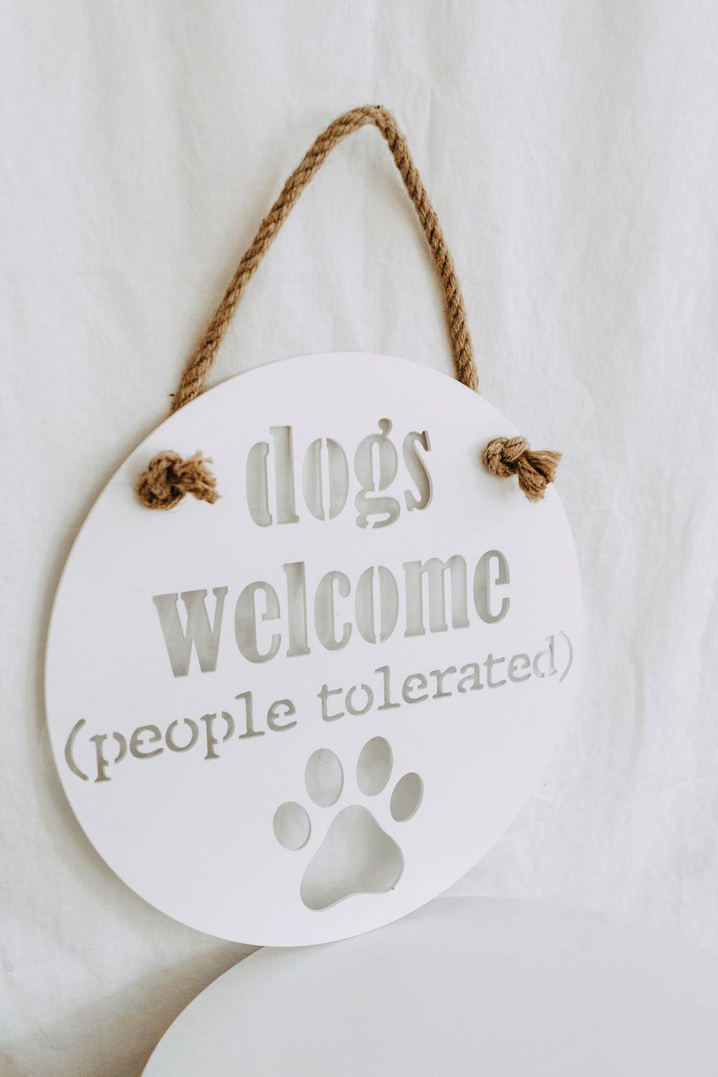 Dogs Welcome (People Tolerated) Plaque - IRONIK Original