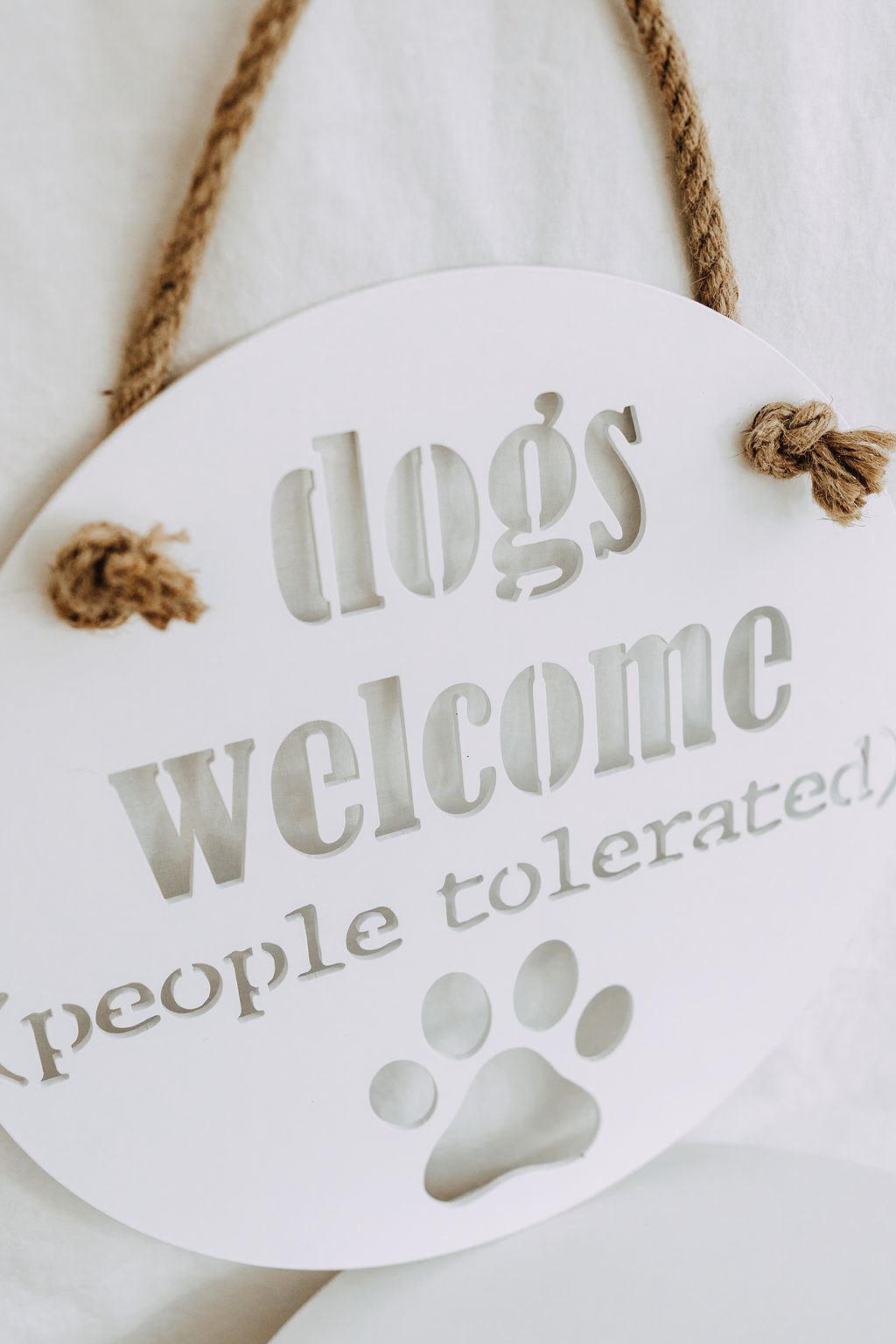 Dogs Welcome (People Tolerated) Plaque - IRONIK Original